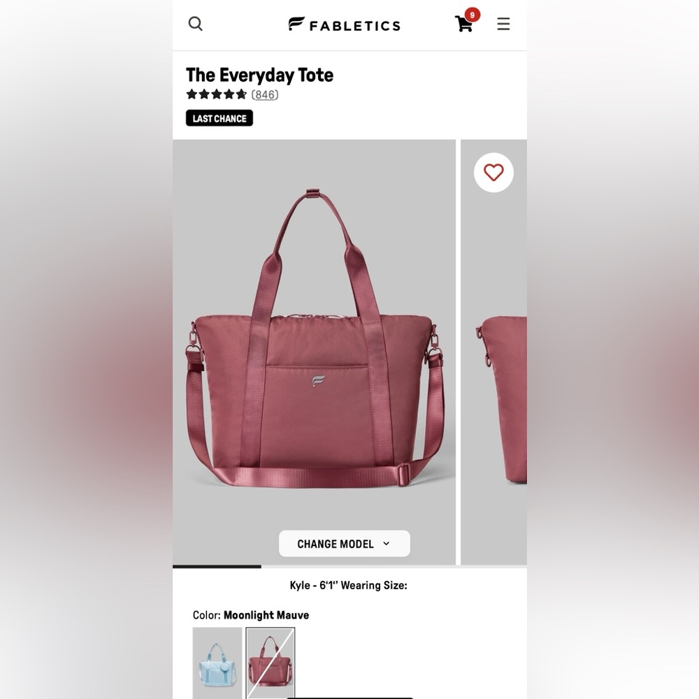 Fabletics Everyday Tote - Moonlight Mauve - NWT!